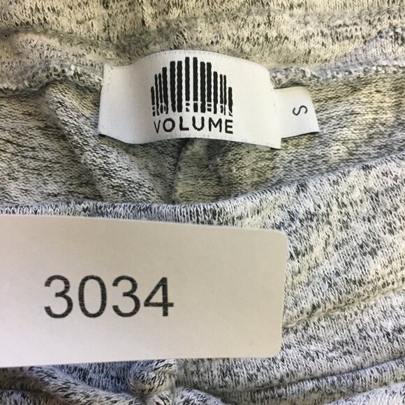 Volume Womens Small Jogger Made in USA Heather Gray 3 White Stripe Drawstring - Picture 12 of 12